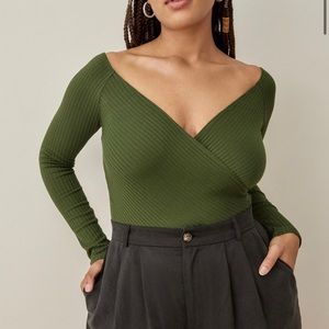 Reformation Minnie Knit Top in Fern